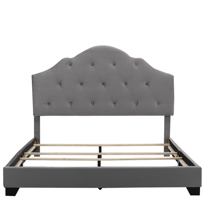 Velvet Bed Frame Box Spring Needed -Queen