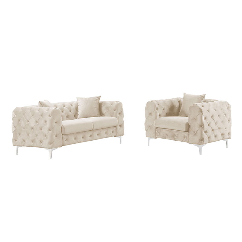 Contemporary Sofa  with Deep Button Tufting Dutch Velvet