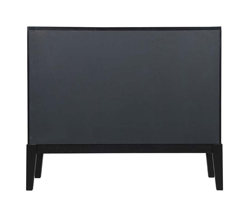 Sideboard Buffets Kitchen Storage Cabinet with Framed Mirror Doors, 3 Door Adjustable Shelves Accent Display Storage Distressed Console Cabinet for Entryway Living Room (Black)