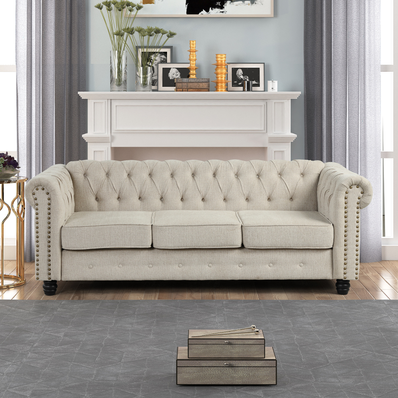 Chesterfield Furniture Sets - Linen Beige