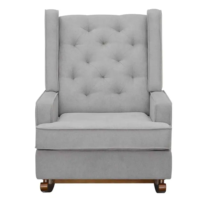 Rocking Accent Chair, Velvet Wingback Tufted Upholstered Chair for Nursery Livingroom