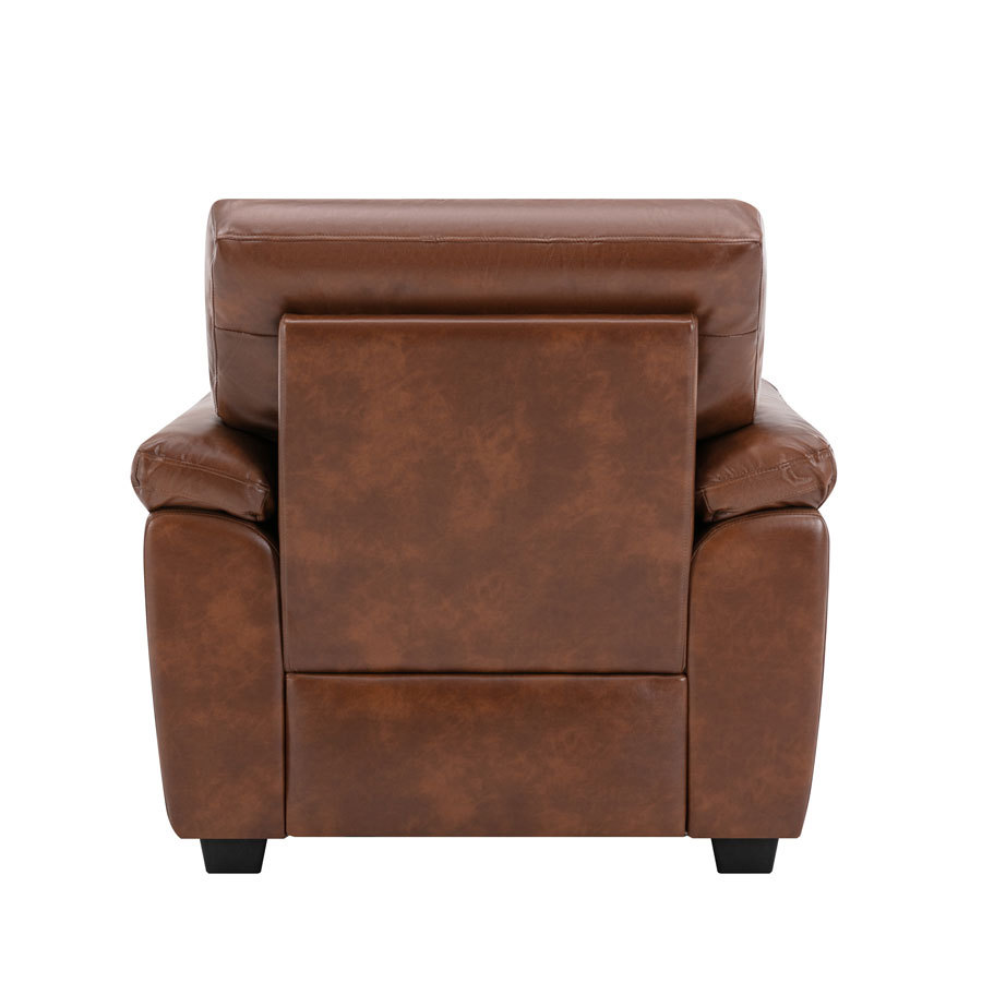 Garrin Series Brown PU Leather Sofa Chair with Pillows