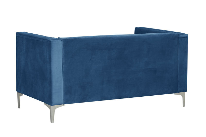 2 Pieces Modern Channel Tufted Velvet Loveseat and Sofa Set