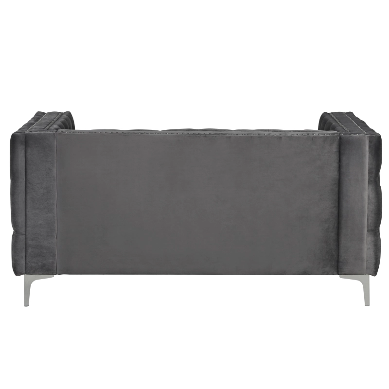 Couches for Living Room 2 Pieces Velvet  - Grey