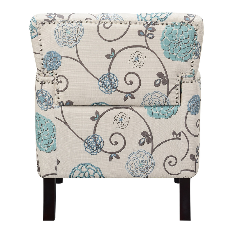 Linen Fabric Club Chair Floral