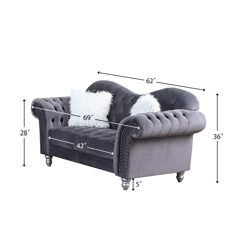 Luxury Classic America Chesterfield Tufted Camel Back - Grey