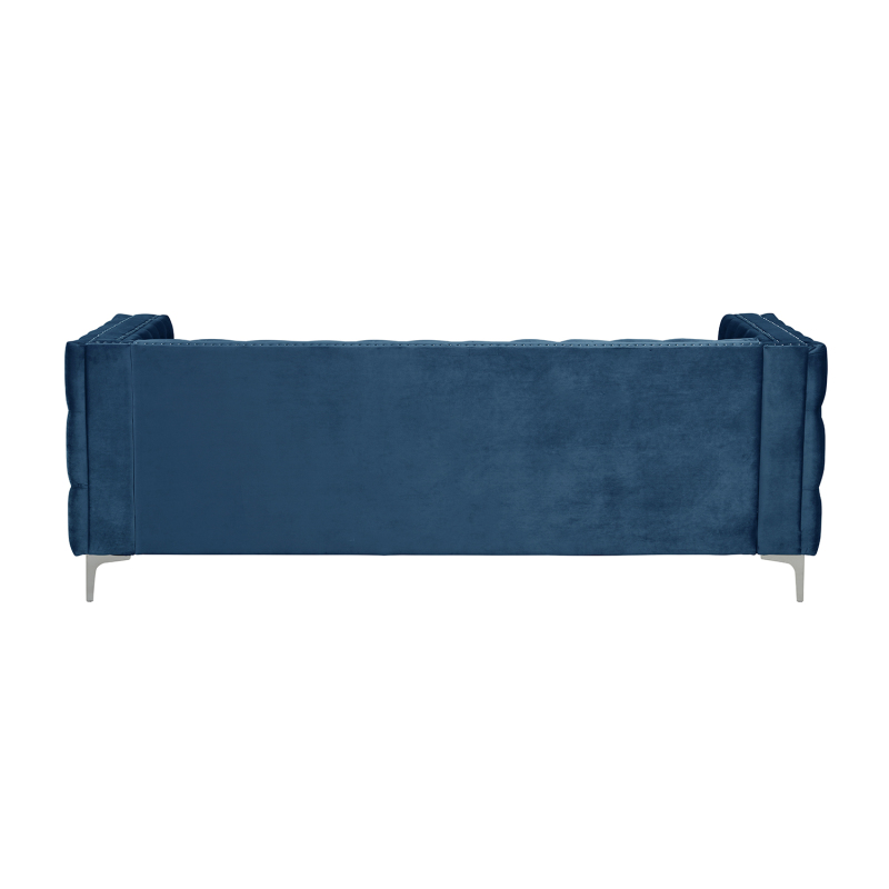 Modern Sofa with Deep Dutch Velvet - Blue