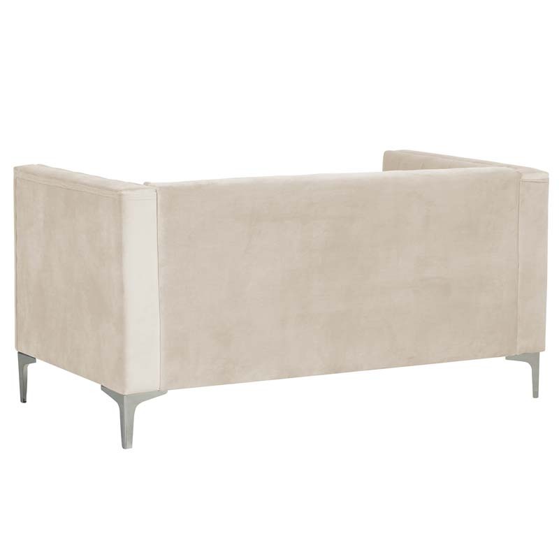 Modern Channel Tufted Velvet Loveseat for Living Room