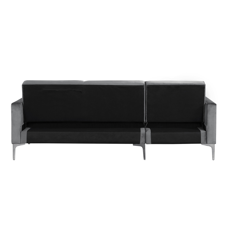 Velvet Sectional Sofa, L Shaped Reversible Adjustable Futon Chaise Couch