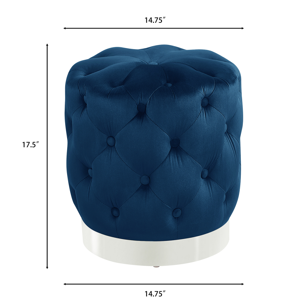 Round Tufted Velvet Ottoman Footrest