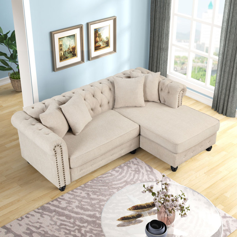 Linen Sectional sofa in Beige