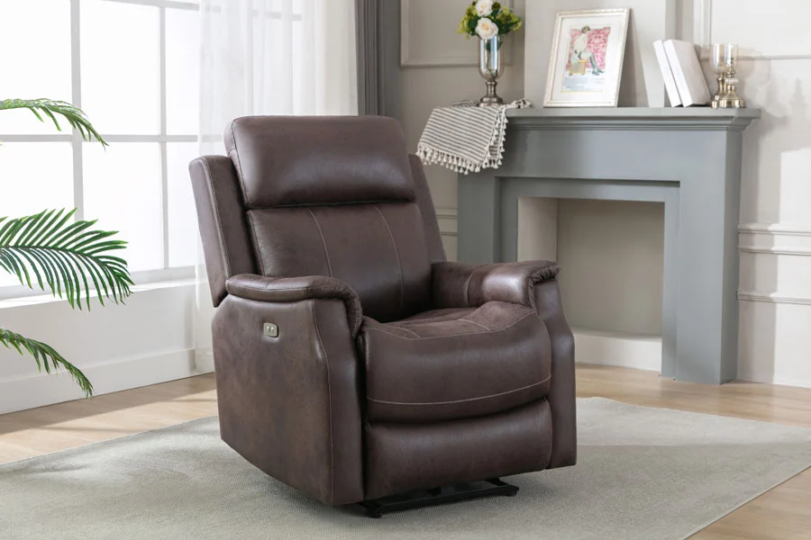 Curated visual reference: Visual Reference: Brown Upgraded Coated Microfiber Power Reclining Chairs For Living Room