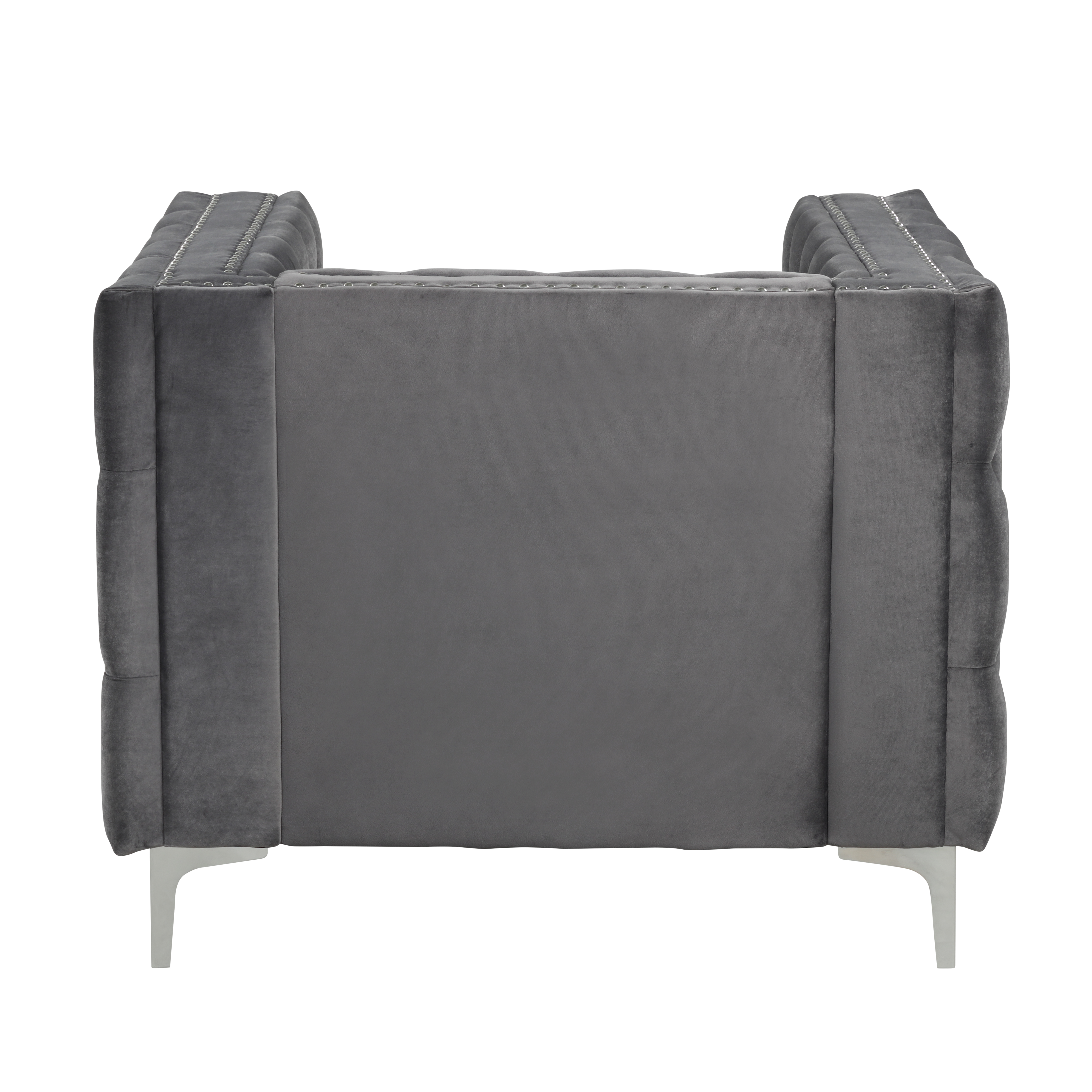 Accent Chair with Deep Dutch Velvet - Grey