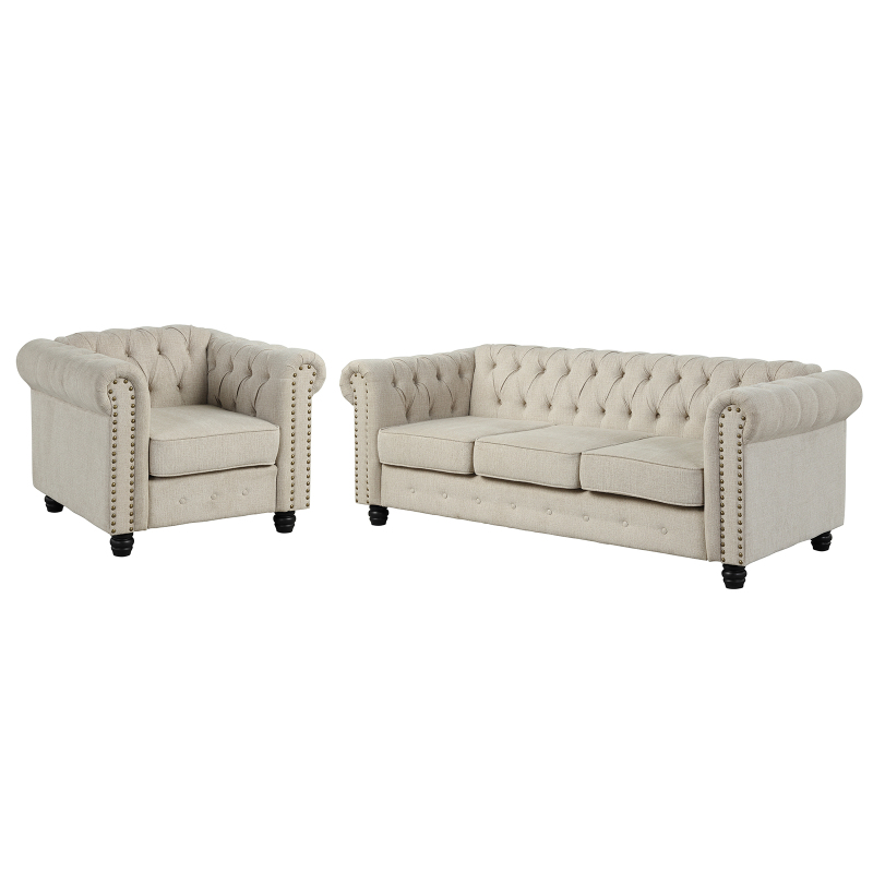 Chesterfield Furniture Sets - Linen Beige