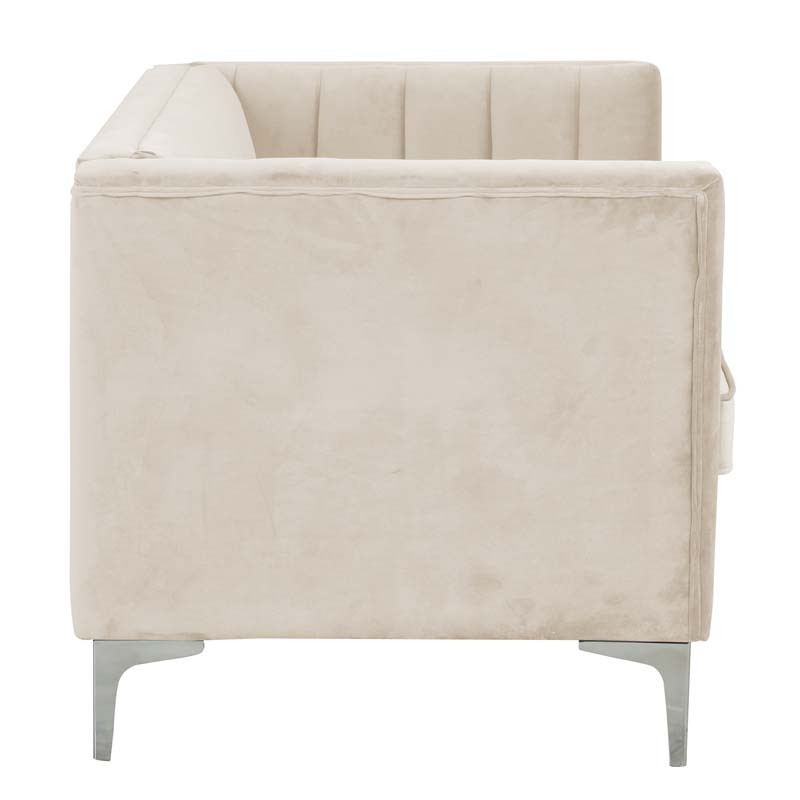 Modern Channel Tufted Velvet Loveseat for Living Room