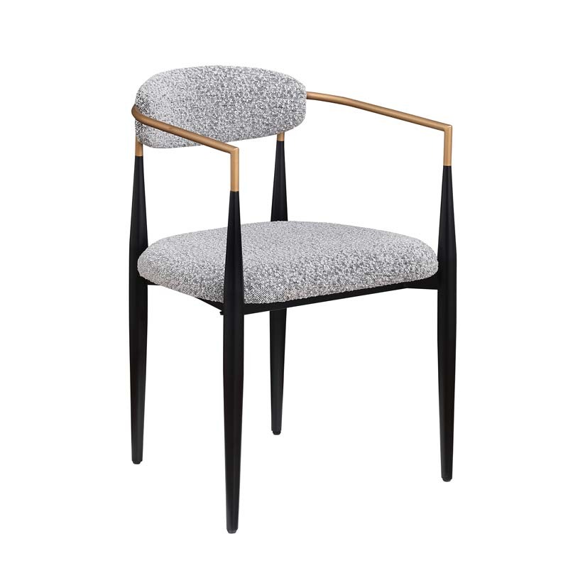 47in.W Round Dining Table Set with Cross Legs, Walnut Wood Top Modern Chair Minimalist Style Hollow Design with Metal Frame