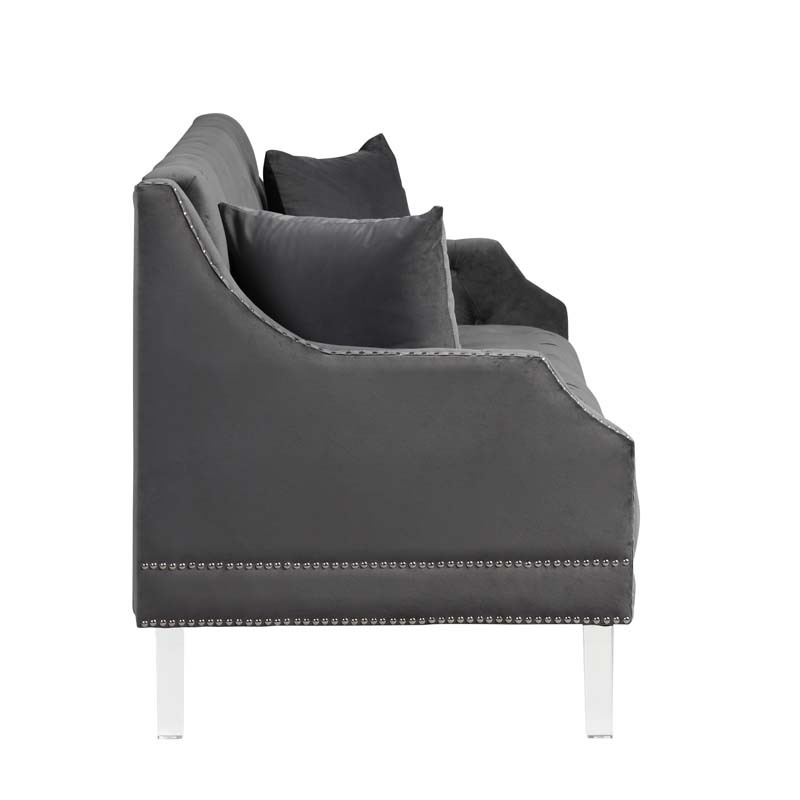 Living Room Couches Fabric Dutch Velvet with Slope Arm Design Chair, Loveseat, Sofa 3 PCS