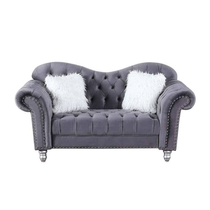 Luxury Classic America Chesterfield Tufted Camel Back in Gray