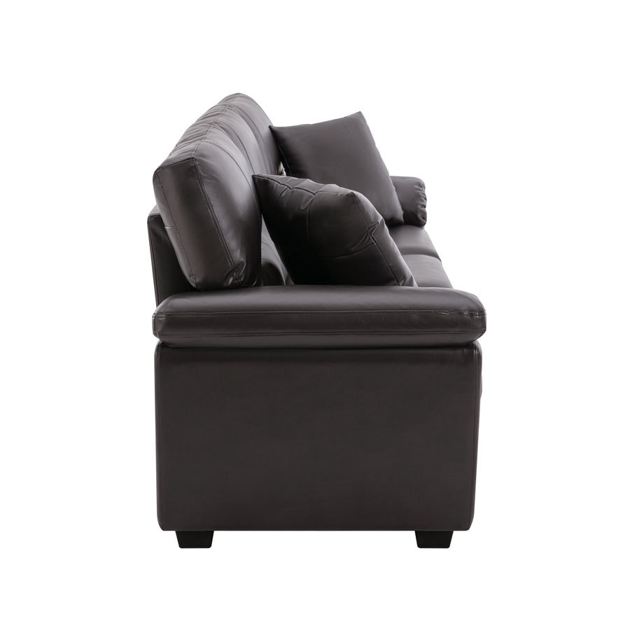Sofa Collection 3 Pieces  Flared Arm PU Leather Mid-Century Modern Upholstered Sofa