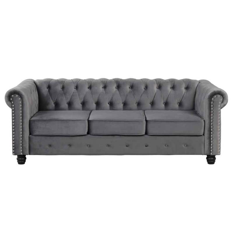 Chesterfield Furniture Sets 2 pieces - Velvet Grey