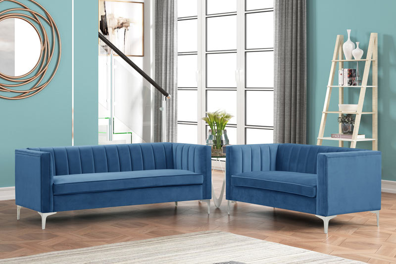 Morden Fort Velvet Accent Chair Loveseat Contemporary Sofa