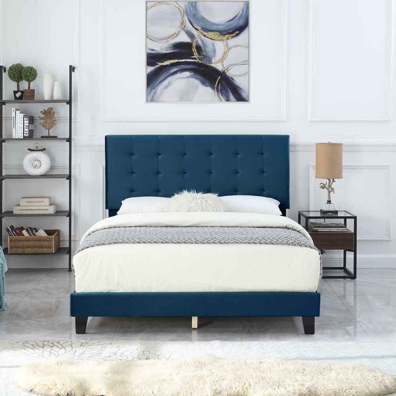 Velvet Bed Frame Box Spring Needed -Full