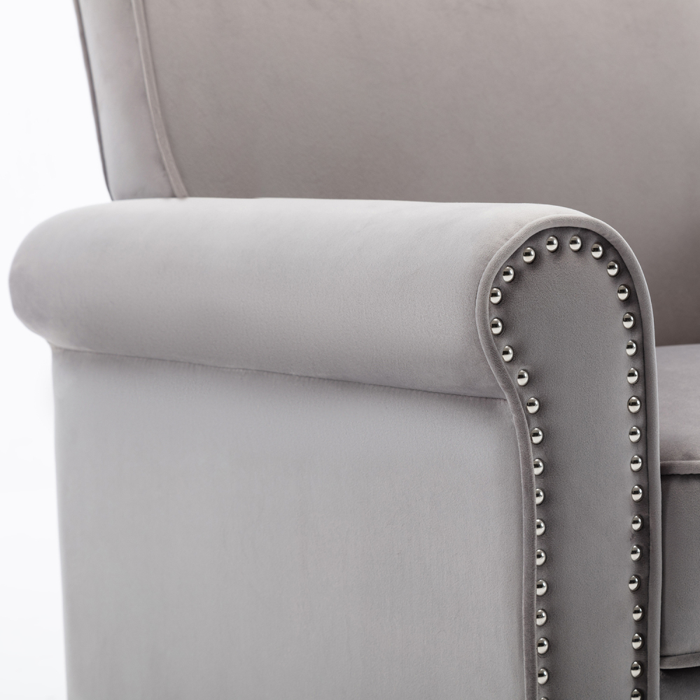 Accent Bedroom Chair Velvet Upholstered Armchair