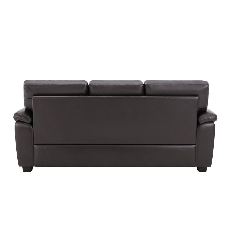 Sofa Collection 83 in Wide Flared Arm PU Leather Mid-Century Modern Upholstered Sofa in Chocolate Brown