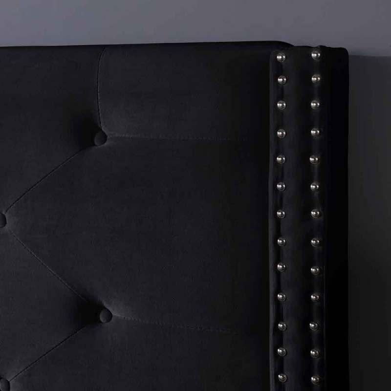 Bed Frame 15 Inch Wood Platform, Upholstered Platform Bed - Black