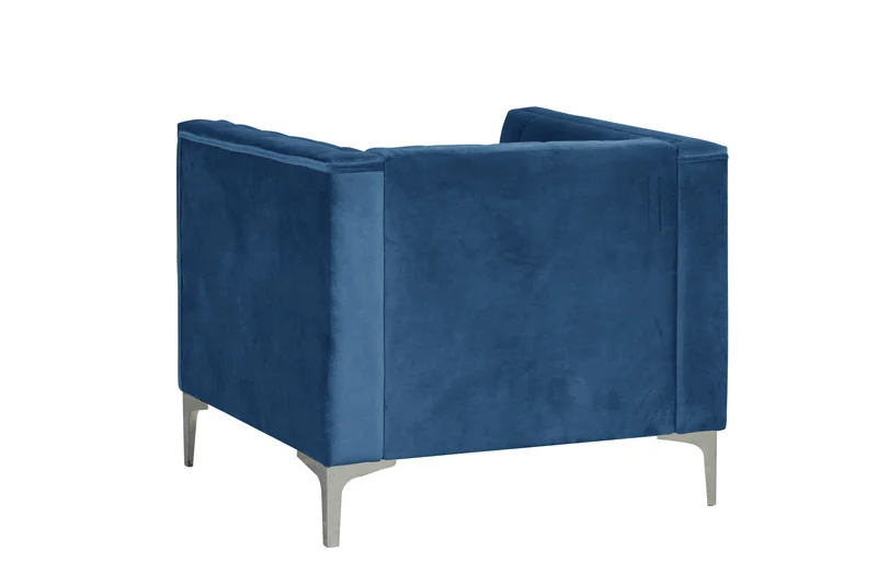 Modern Channel Tufted Velvet  Chair and Loveseat