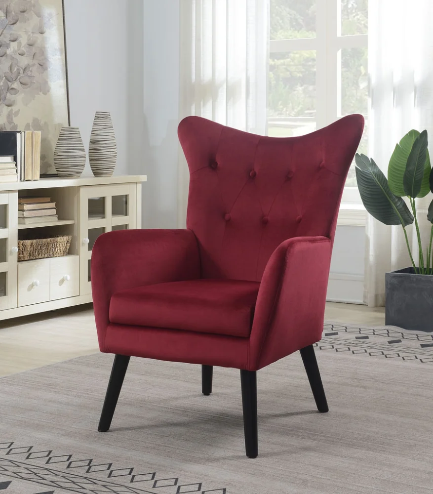 Accent Chair Tufted Wingback Chair - Beige