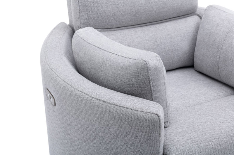 Grey Upgraded Unique Design Power Reclining Chairs with USB Ports for Living Room Bedroom, Pillows Included