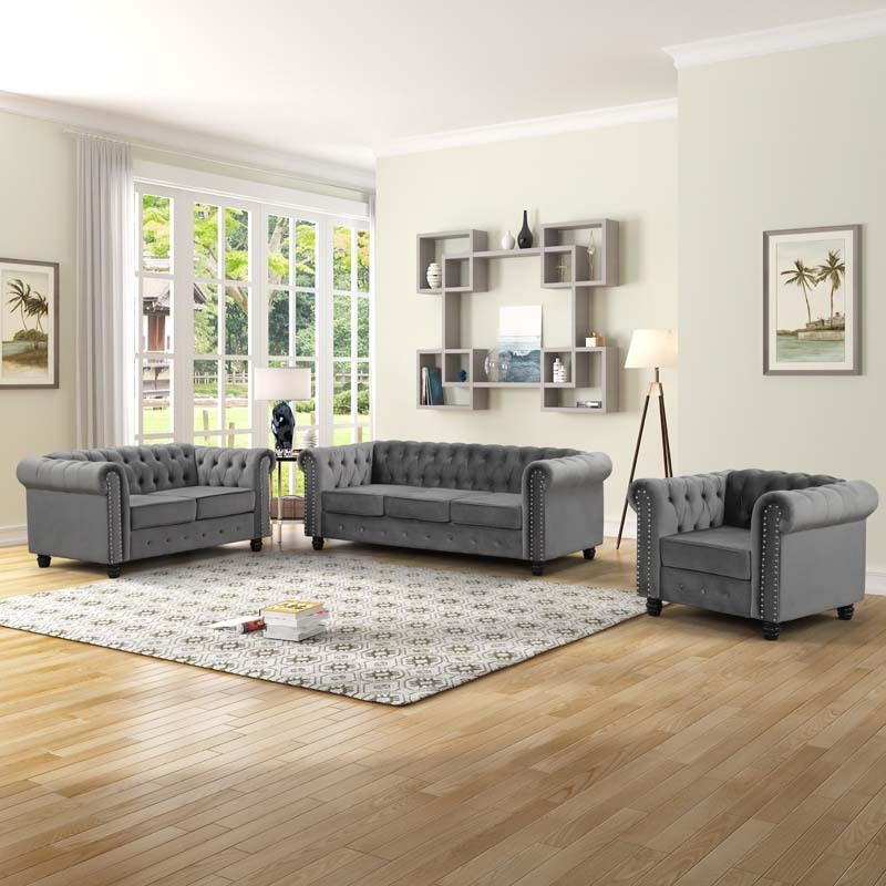 3 Pieces Chesterfield Furniture Sets