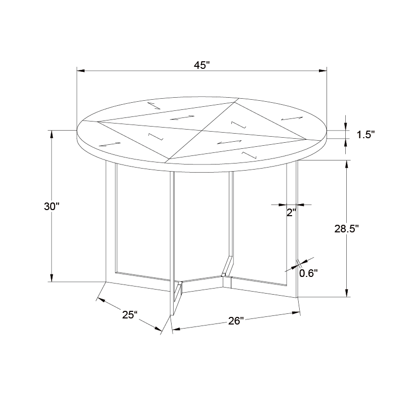 Dining Table Modern Design Metal Frame 4seat/6seat