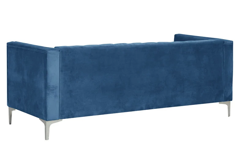 Modern Channel Tufted Velvet  Sofa 3 Seater