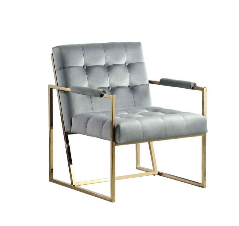 Luxury Chair for Living Room Accent Chair with Golden Metal Frame