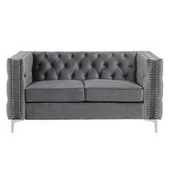 Modern Sofa with Deep Dutch Velvet - Grey