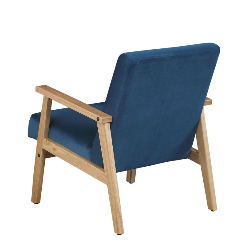 Morden Fort Mid Century Armchair with Wood Frames Velvet Fabric Cushion Upholstered