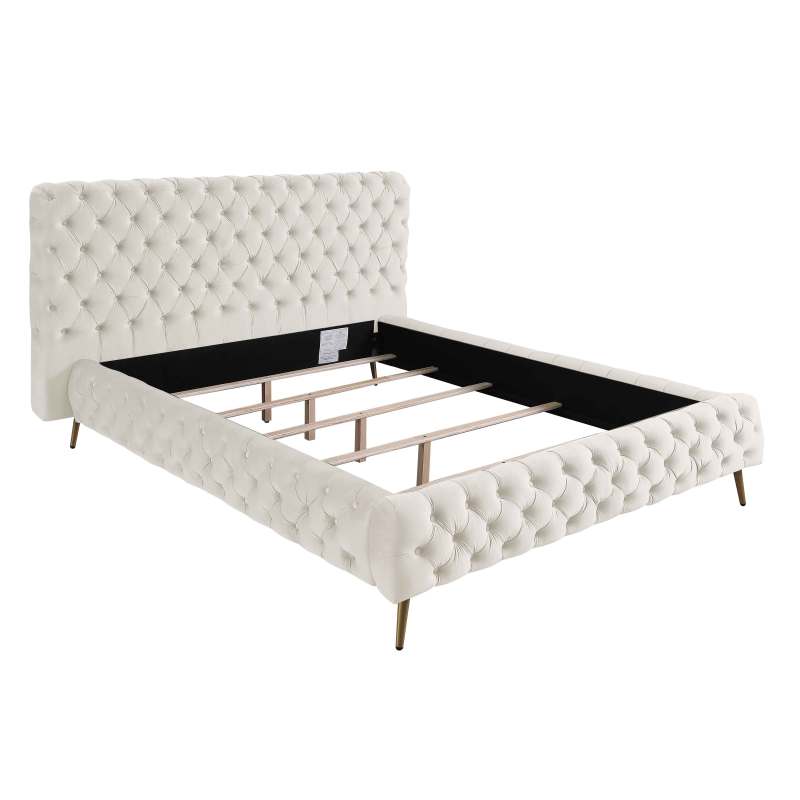 King Contemporary Tufted Bed Frame - Grey