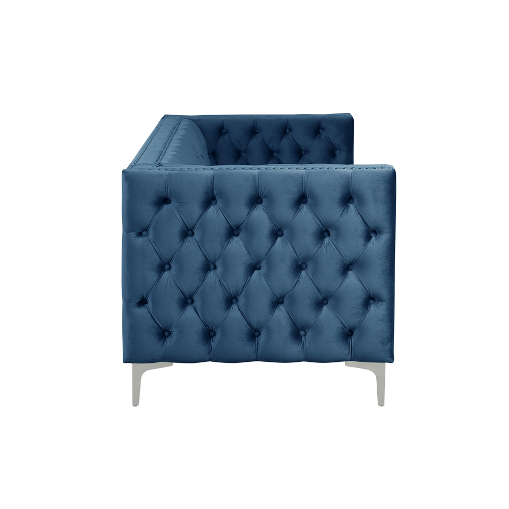 Couches for Living Room 2 Pieces Velvet - Blue