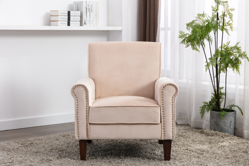 Accent Bedroom Chair Velvet Upholstered Armchair