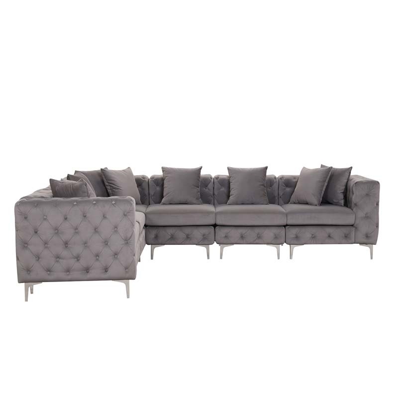 Modular Sectional Sofa L Shape Sofa with Reversible Chaise-Beige