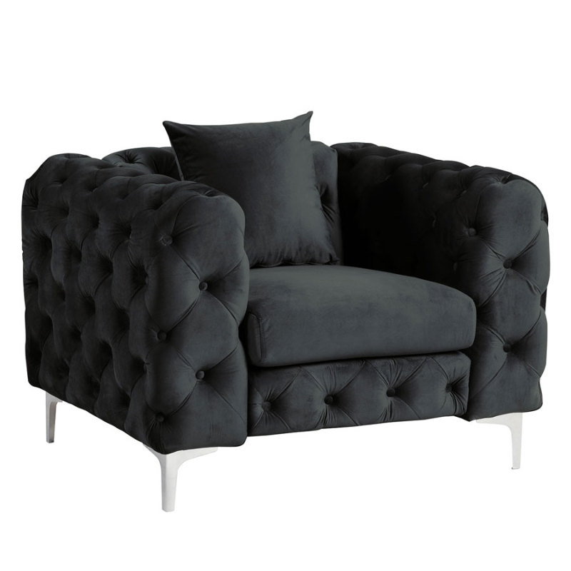 Contemporary Sofa  with Deep Button Tufting Dutch Velvet