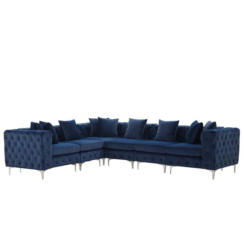 Modular Sectional Sofa L Shape Sofa with Reversible Chaise-Blue