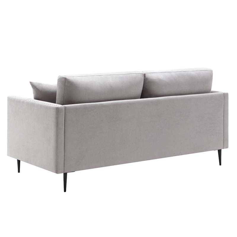 Morden Fort Sofa Couch, Comfy Sofa Set with Metal Legs and Retro Rivet Design for Small Space,