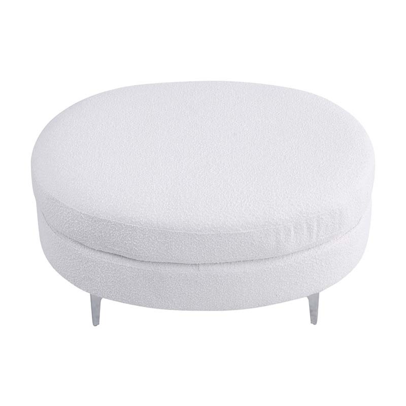 Luxury Modern Style Curved Sofa, Upholstery Boucle Sofa Couch with Ottoman and 6 Pillows