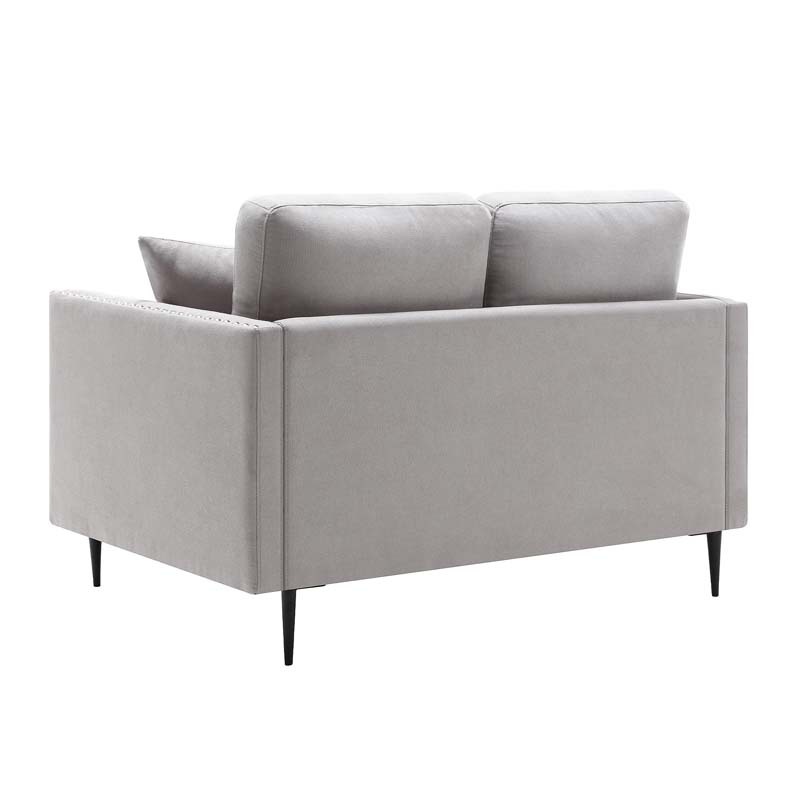 Morden Fort Sofa Couch, Comfy Sofa Set with Metal Legs and Retro Rivet Design for Small Space,