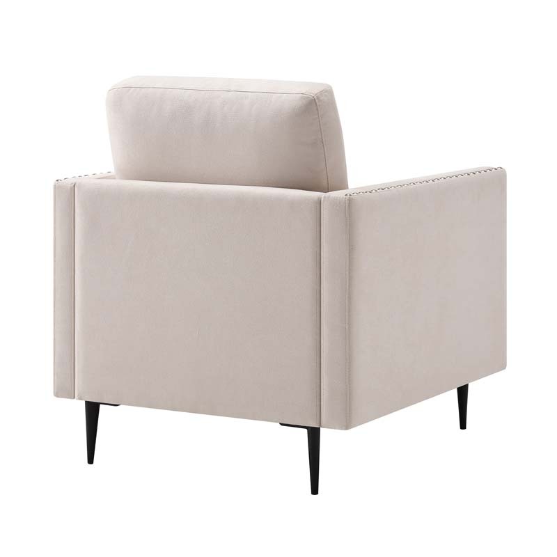 Morden Fort Sofa Couch, Comfy Sofa Set with Metal Legs and Retro Rivet Design for Small Space,