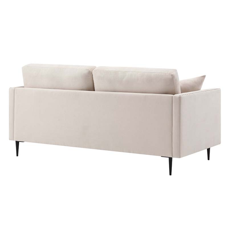 Morden Fort Sofa Couch, Comfy Sofa Set with Metal Legs and Retro Rivet Design for Small Space,