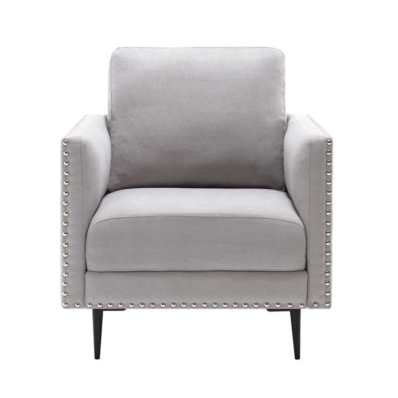 Morden Fort Sofa Couch, Comfy Sofa Set with Metal Legs and Retro Rivet Design for Small Space,